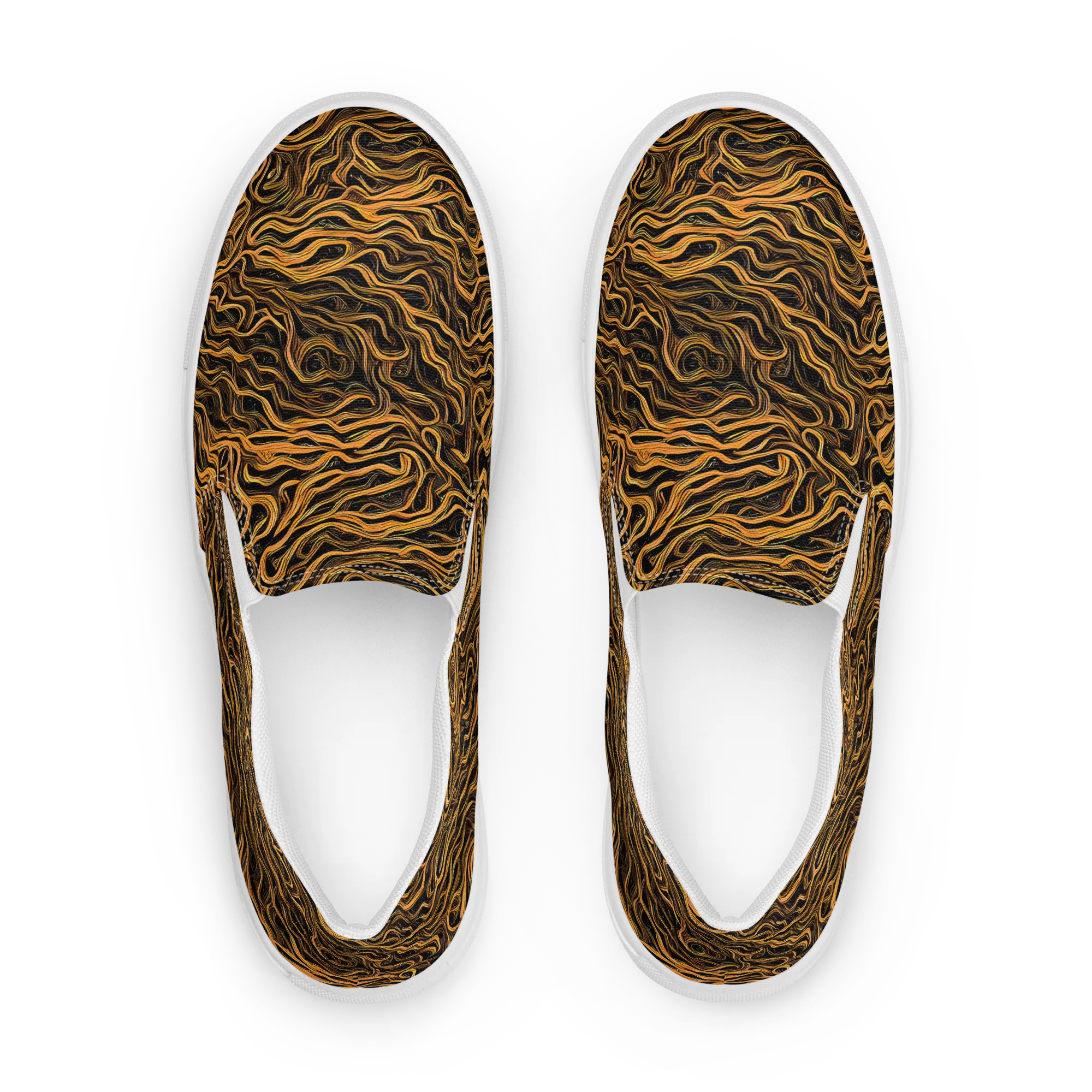 Obsidian Flame on Women's Slip-On Canvas Shoes — Front