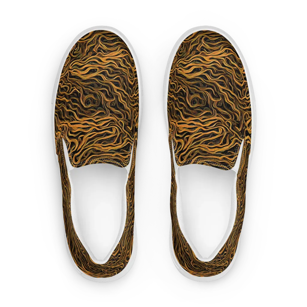 Obsidian Flame on Women's Slip-On Canvas Shoes — Front