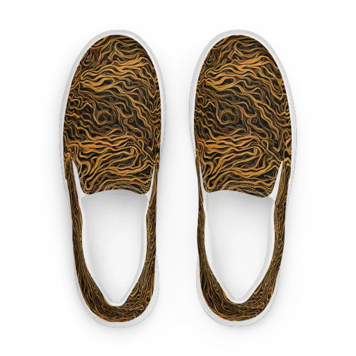 Obsidian Flame on a Women's Slip-On Canvas Shoes
