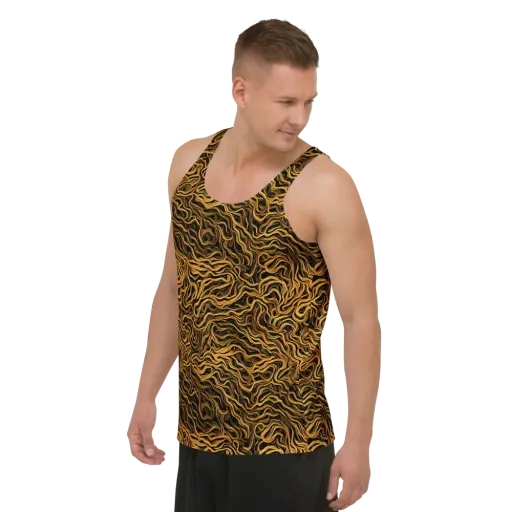 Obsidian Flame on a Men's Tank Top