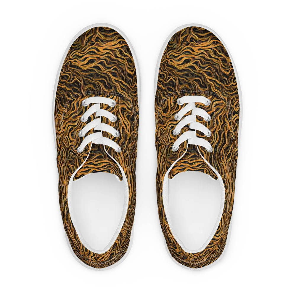 Obsidian Flame on Men's Lace-Up Canvas Shoes — Front