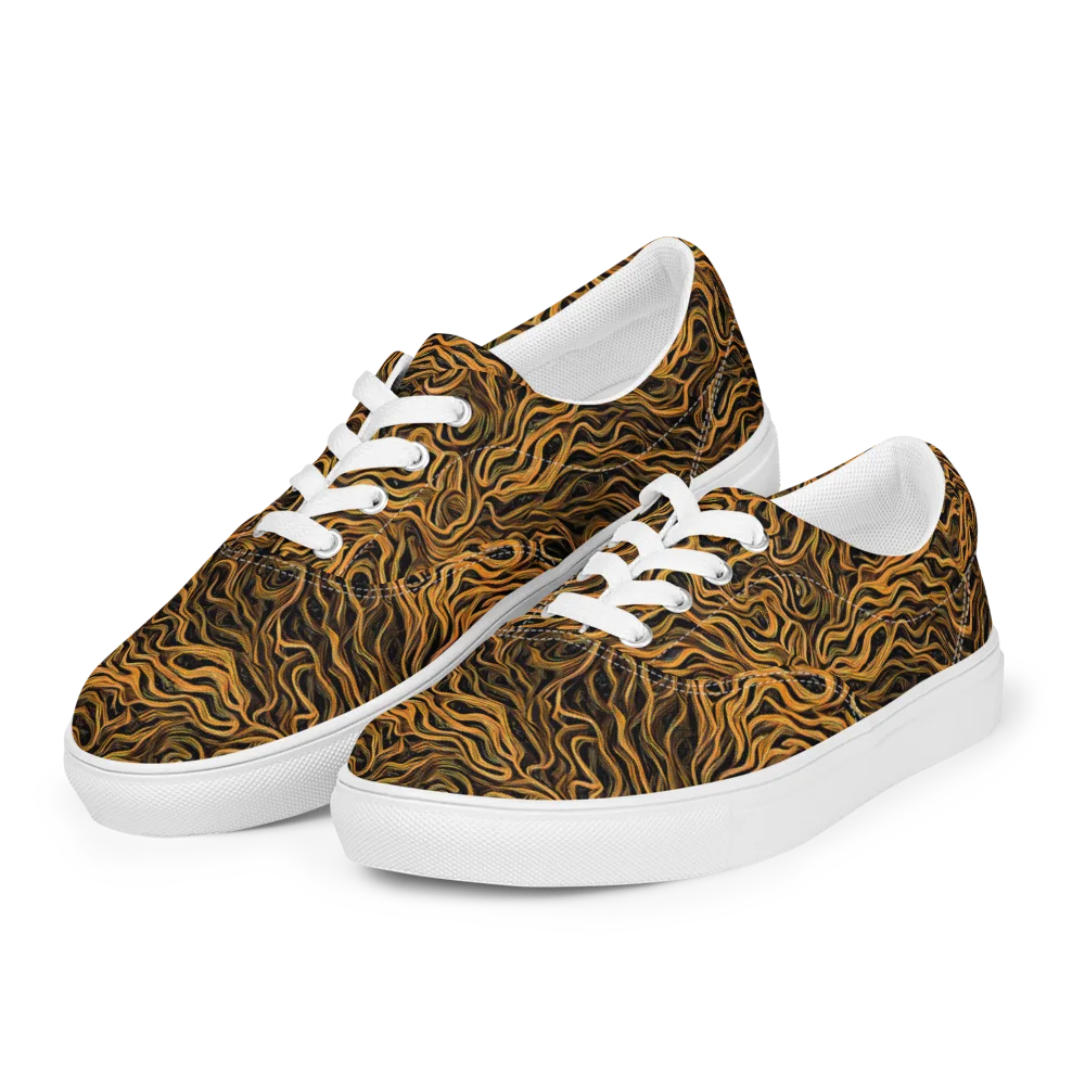 Obsidian Flame on Men's Lace-Up Canvas Shoes — Left Front