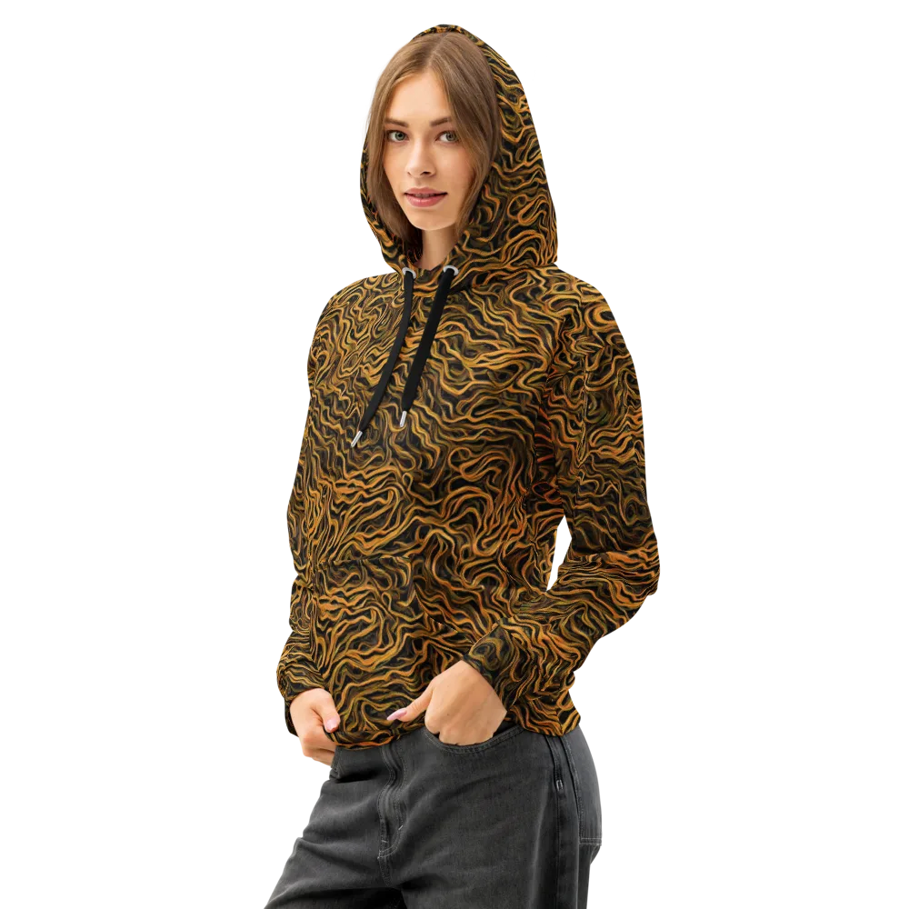 Obsidian Flame on Cotton Hoodie — Left Front