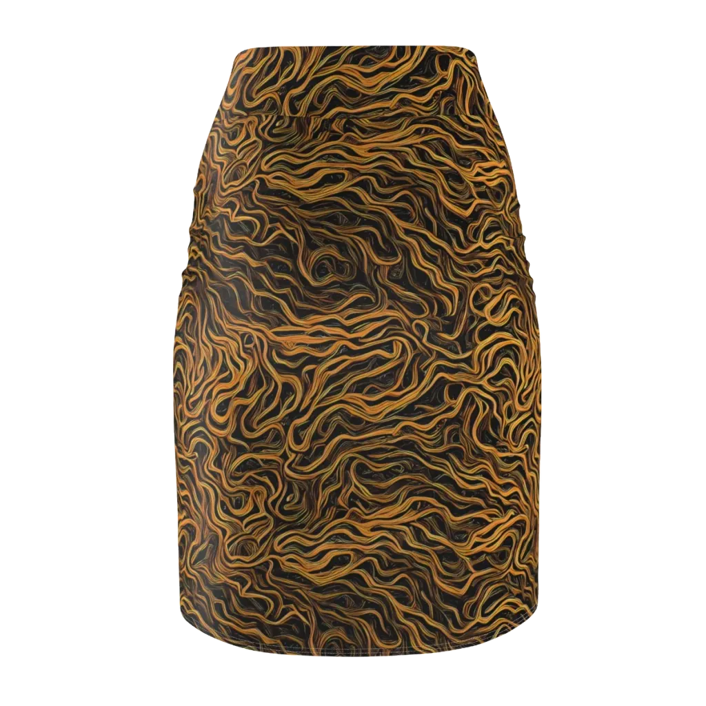 Obsidian Flame on Pencil Skirt — Back