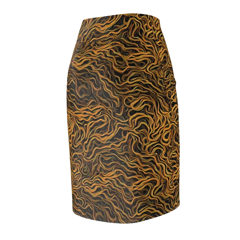 Obsidian Flame on Pencil Skirt — Back Side