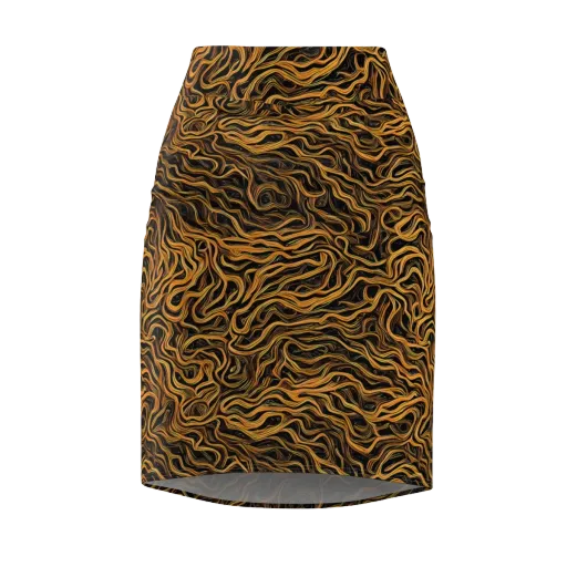 Obsidian Flame on a Pencil Skirt