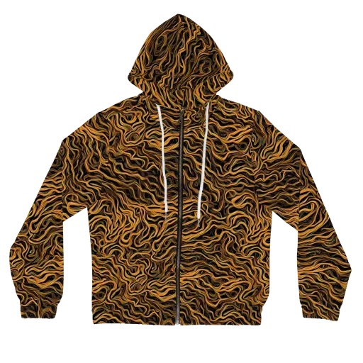 Obsidian Flame on a Women's Full-Zip Hoodie