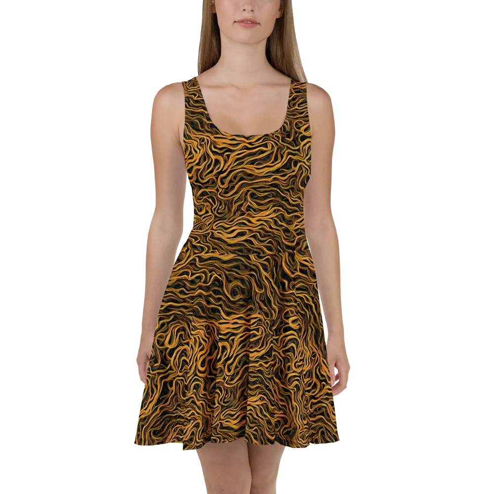 Obsidian Flame on Skater Dress — Front