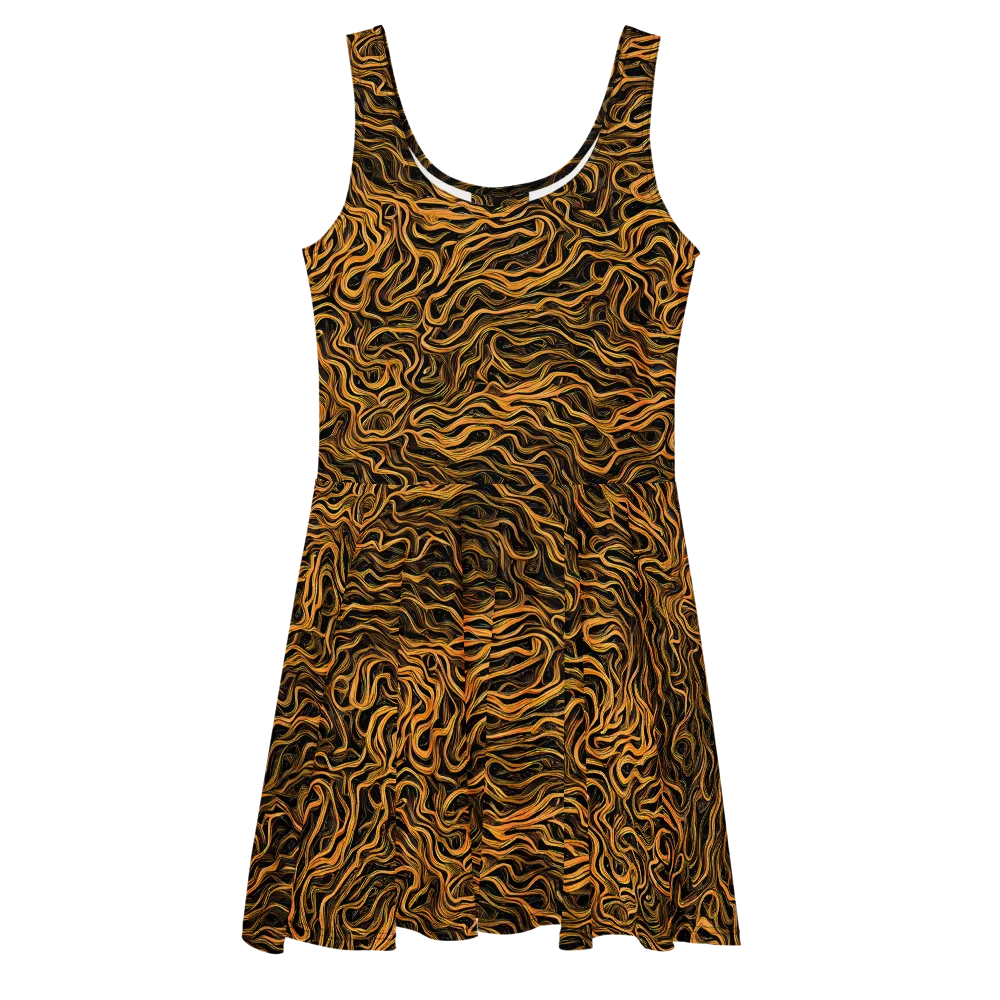 Obsidian Flame on Skater Dress — Front