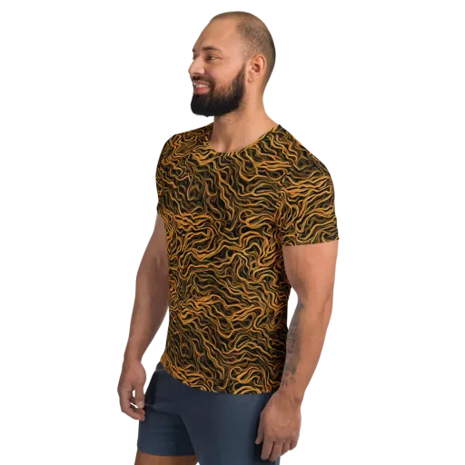 Obsidian Flame on a Men's Athletic T-Shirt