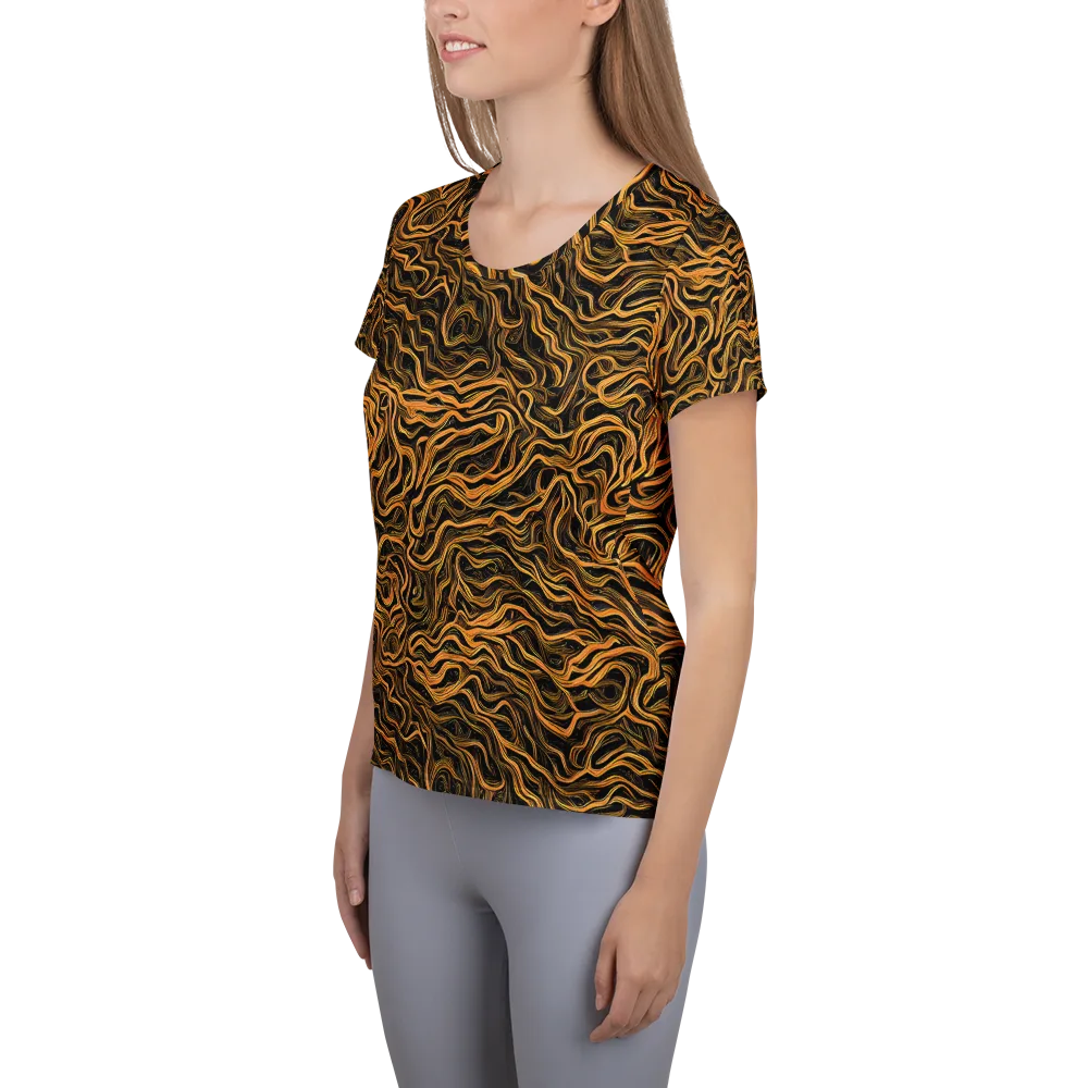Obsidian Flame on Women's Athletic T-Shirt — Left