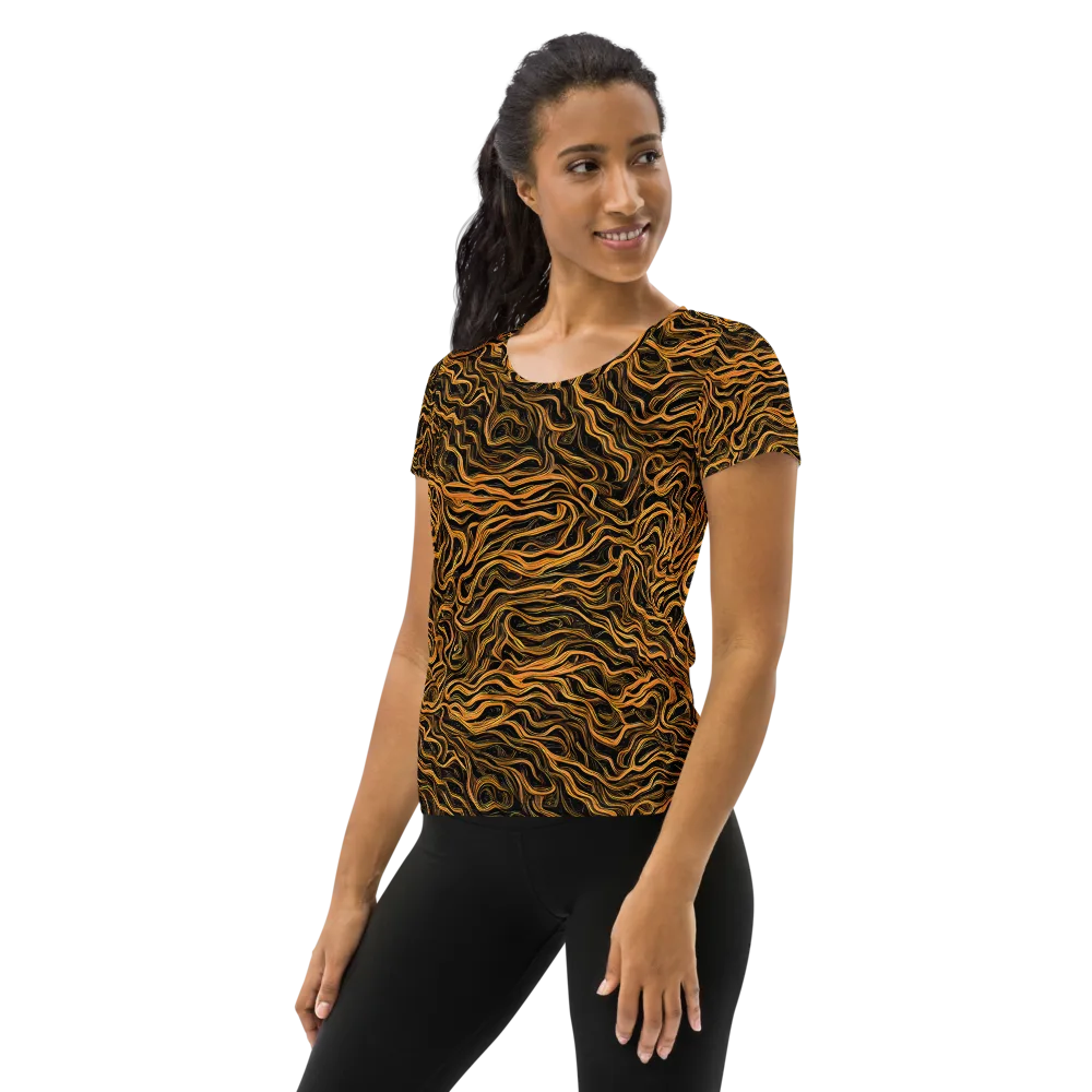 Obsidian Flame on Women's Athletic T-Shirt — Left