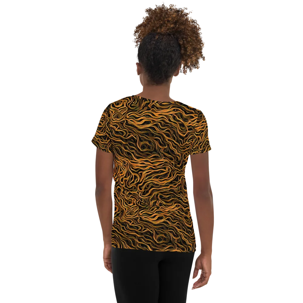 Obsidian Flame on Women's Athletic T-Shirt — Back