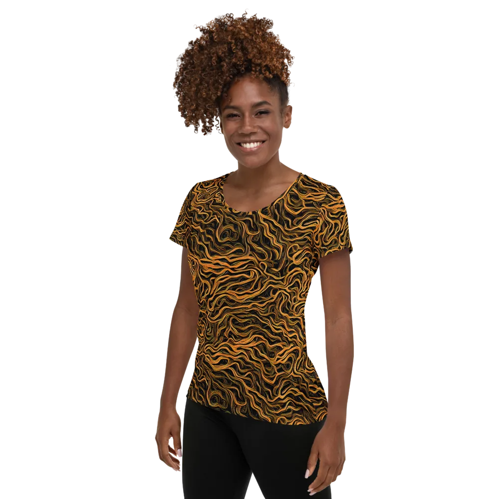 Obsidian Flame on Women's Athletic T-Shirt — Left