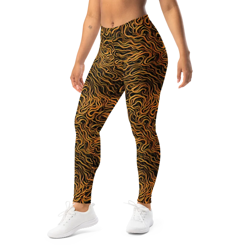 Obsidian Flame on Leggings — Left Front
