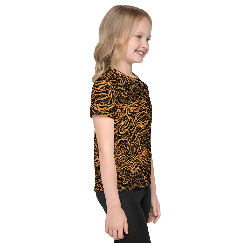 Obsidian Flame on Kids Crew Neck T-Shirt — Right