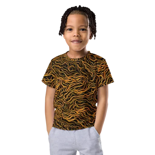 Obsidian Flame on a Kids Crew Neck T-Shirt