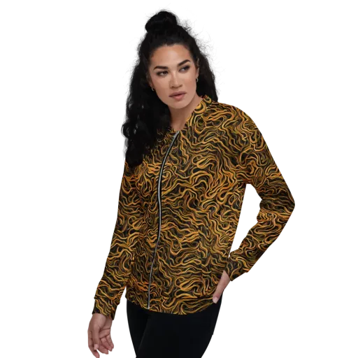 Obsidian Flame on a Bomber Jacket