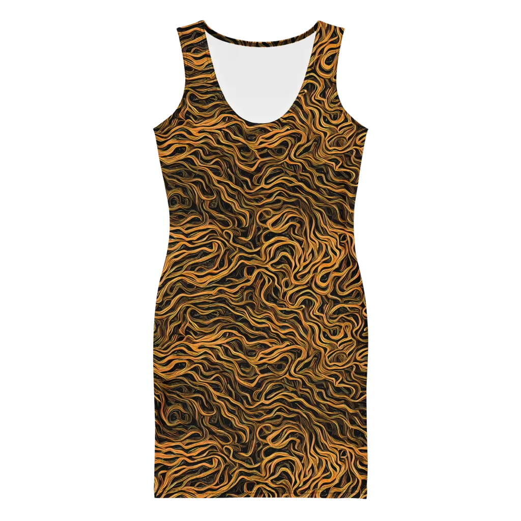 Obsidian Flame on Bodycon Dress — Front