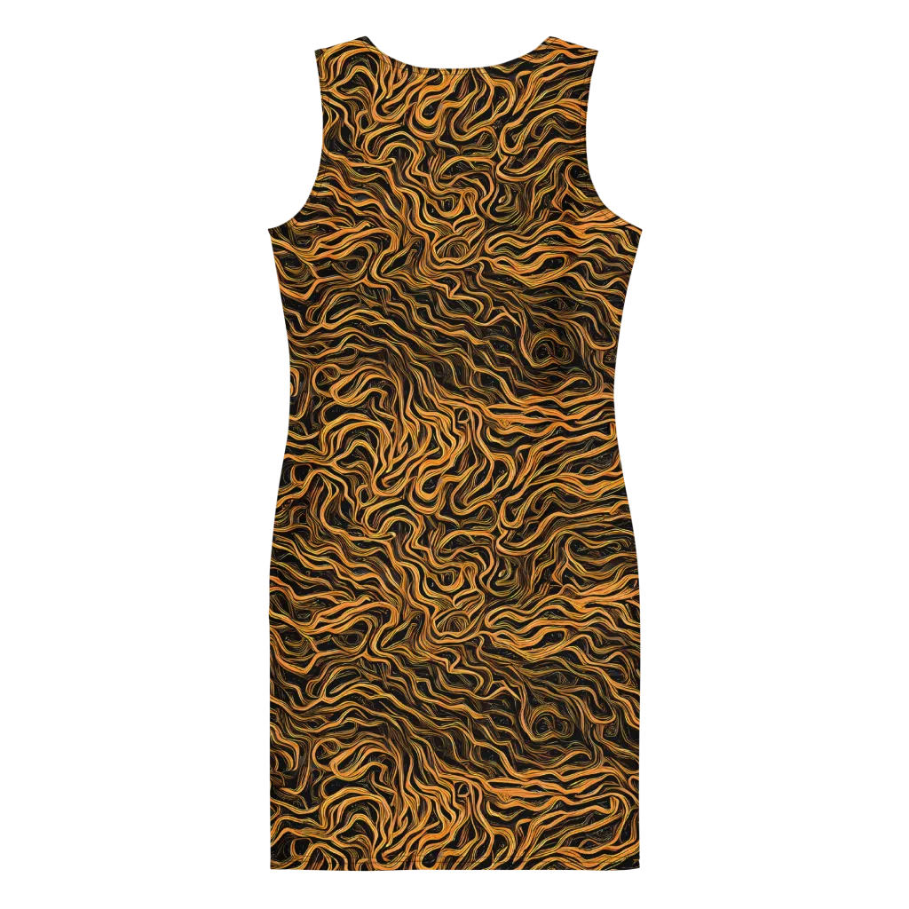 Obsidian Flame on Bodycon Dress — Back