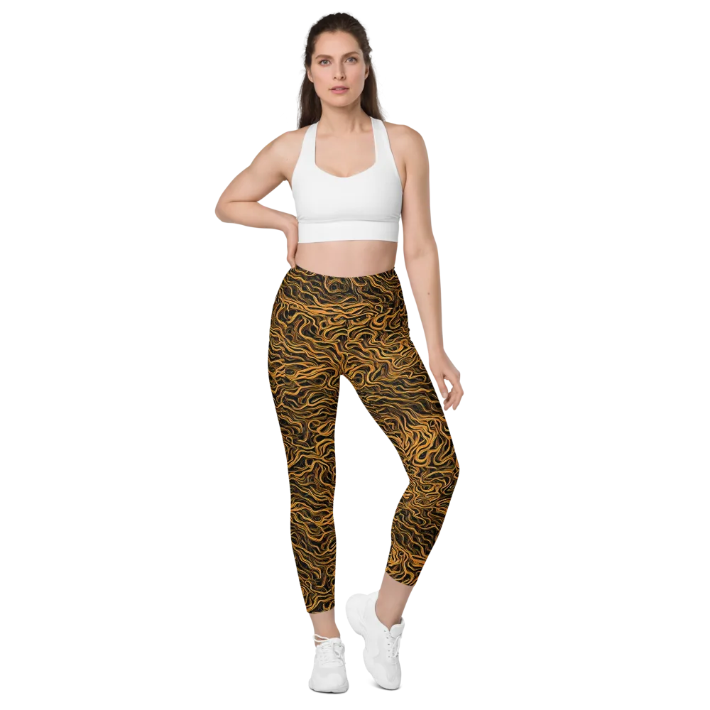 Obsidian Flame on Leggings with Pockets — Front