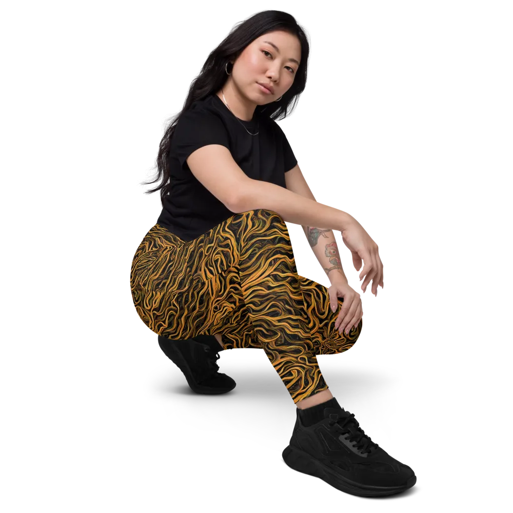 Obsidian Flame on Leggings with Pockets — Right Front