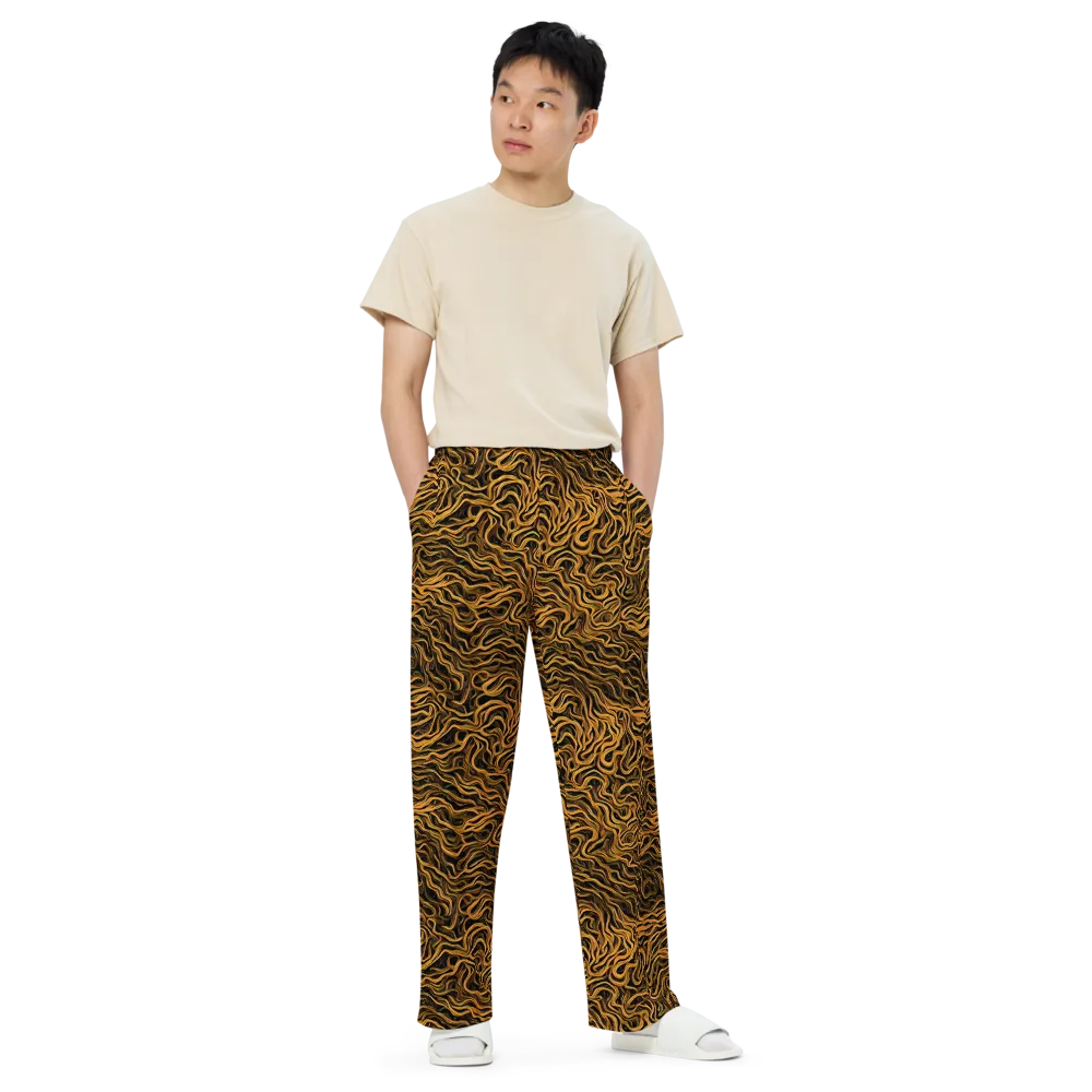 Obsidian Flame on Wide-Leg Pants — Front