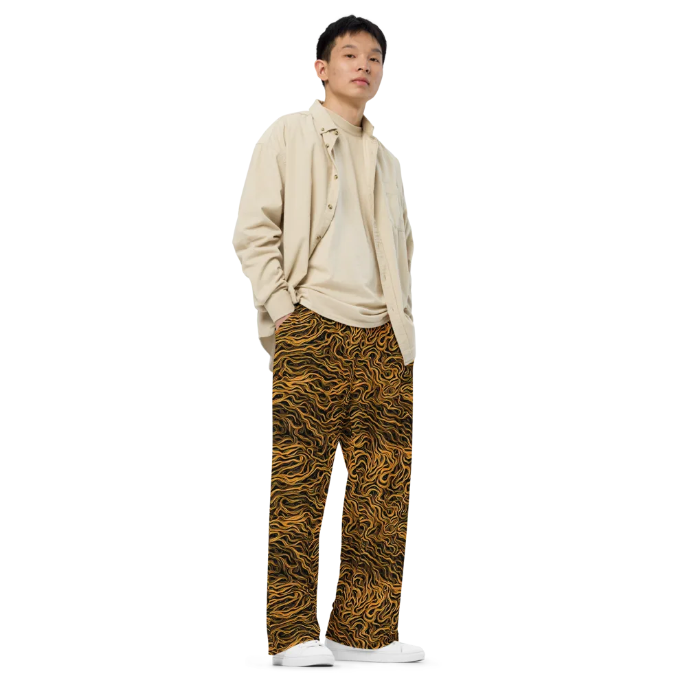 Obsidian Flame on Wide-Leg Pants — Right Front
