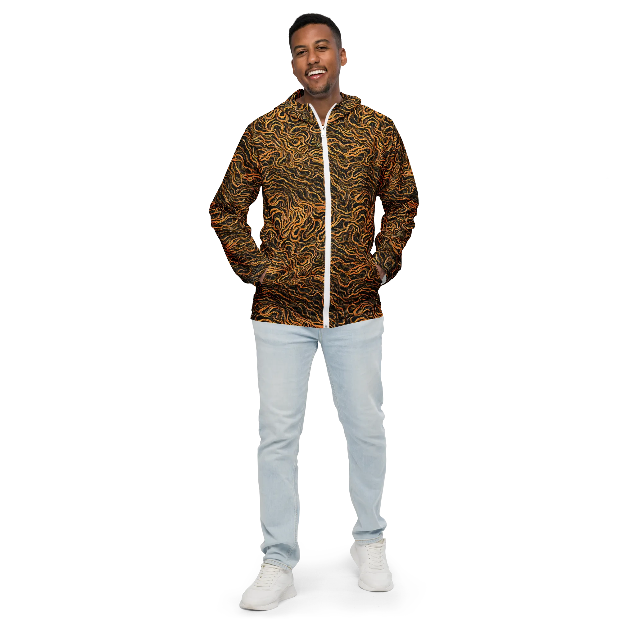 Obsidian Flame on Men's Windbreaker — Front