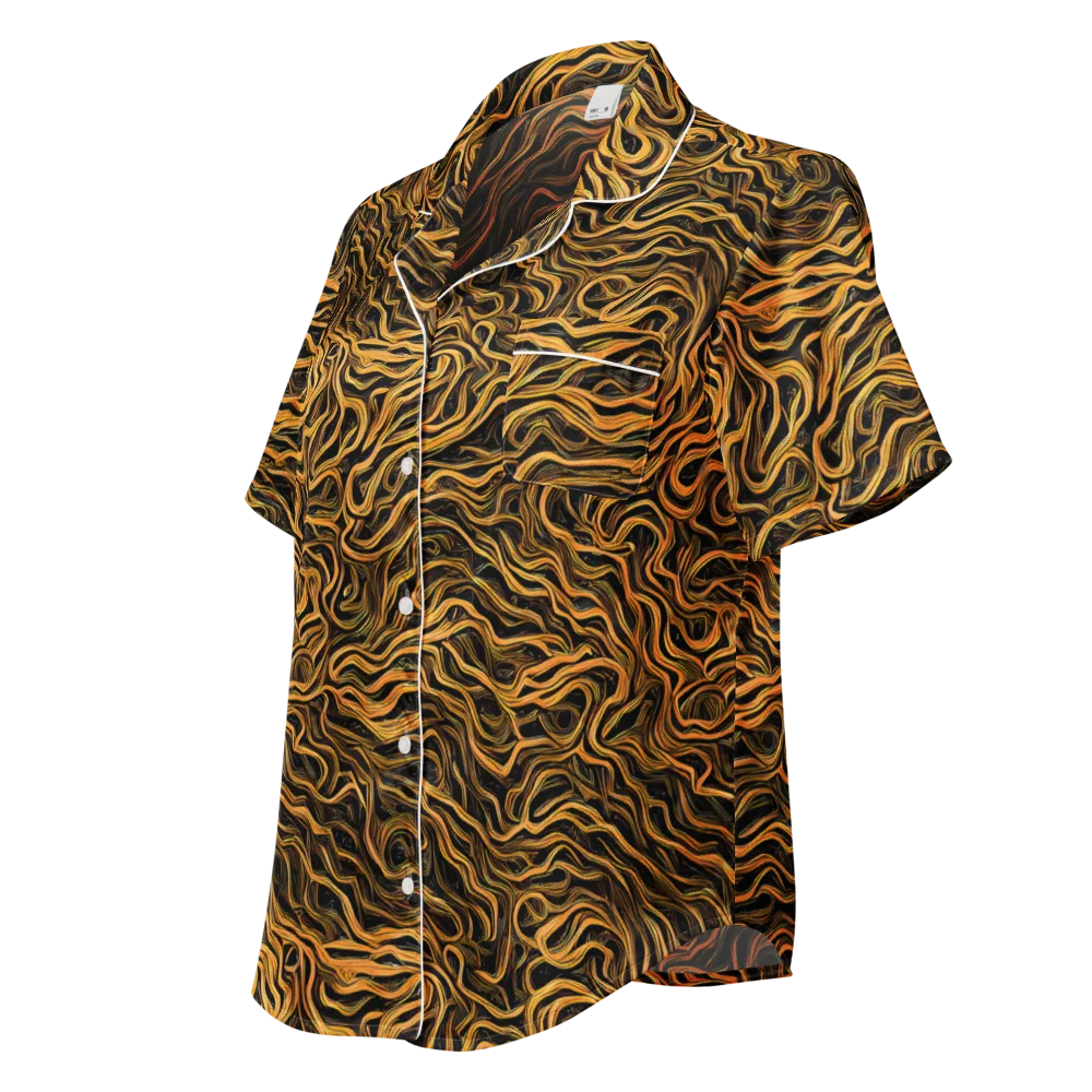 Obsidian Flame on Women's Short Sleeve Pajama Top — Left Front