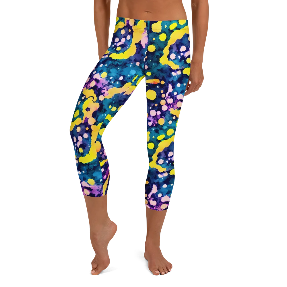 Ink Galaxy on Capri Leggings — Front