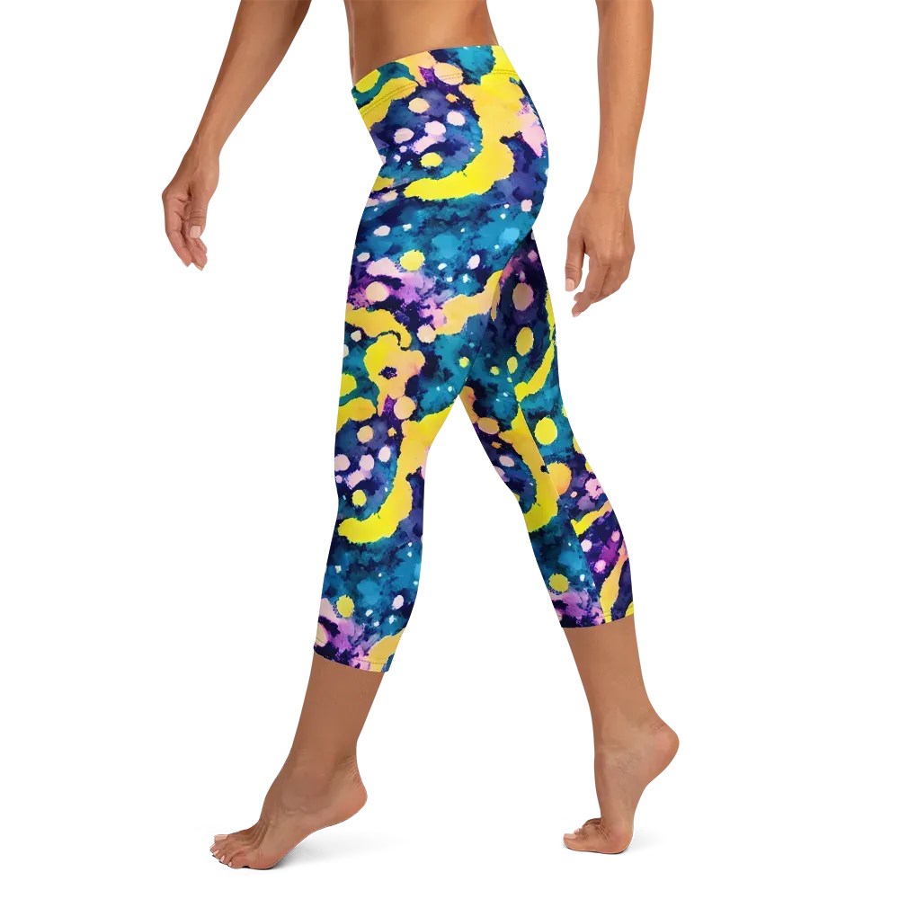 Ink Galaxy on Capri Leggings — Left