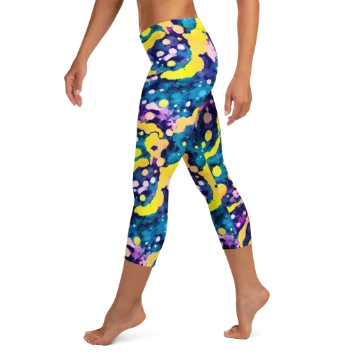 Ink Galaxy on a Capri Leggings