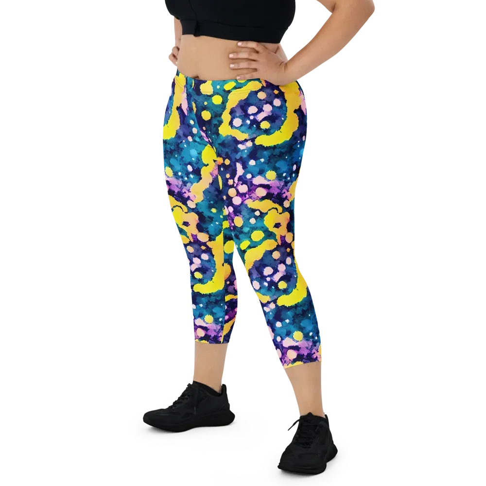 Ink Galaxy on Capri Leggings — Front