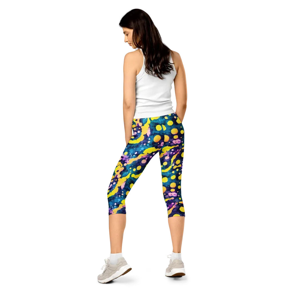 Ink Galaxy on Capri Leggings — Back