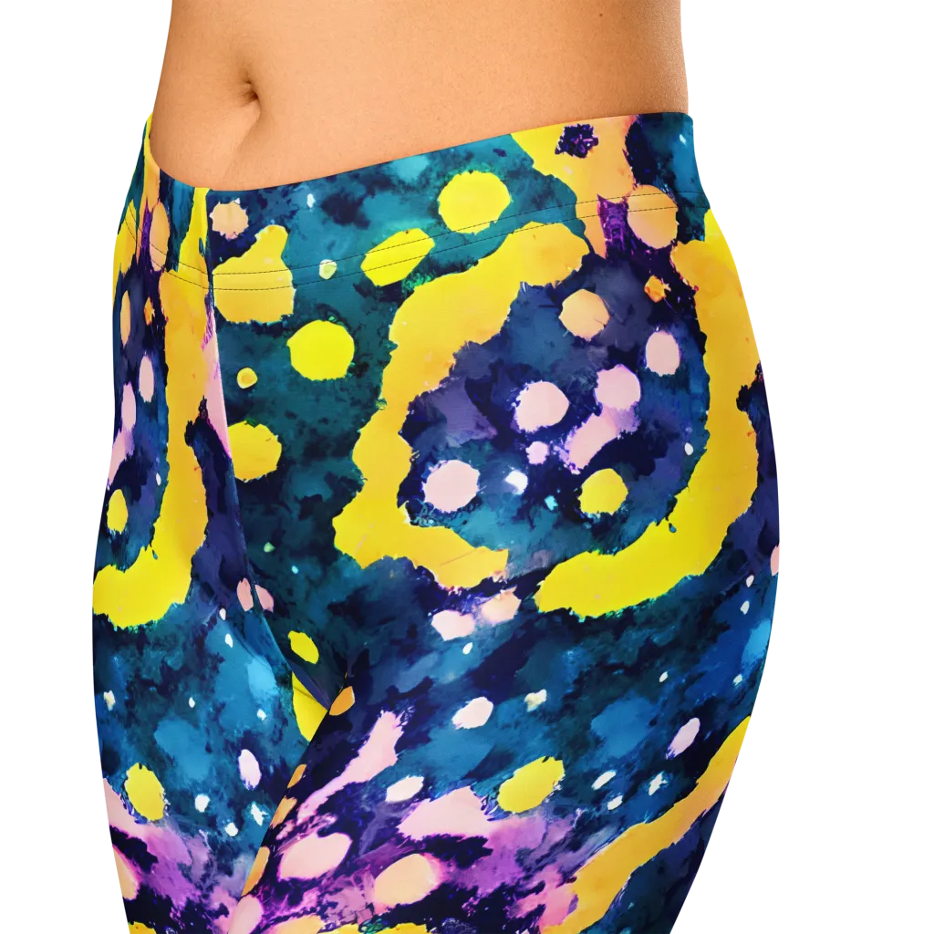 Ink Galaxy on Capri Leggings — Zoomed-in