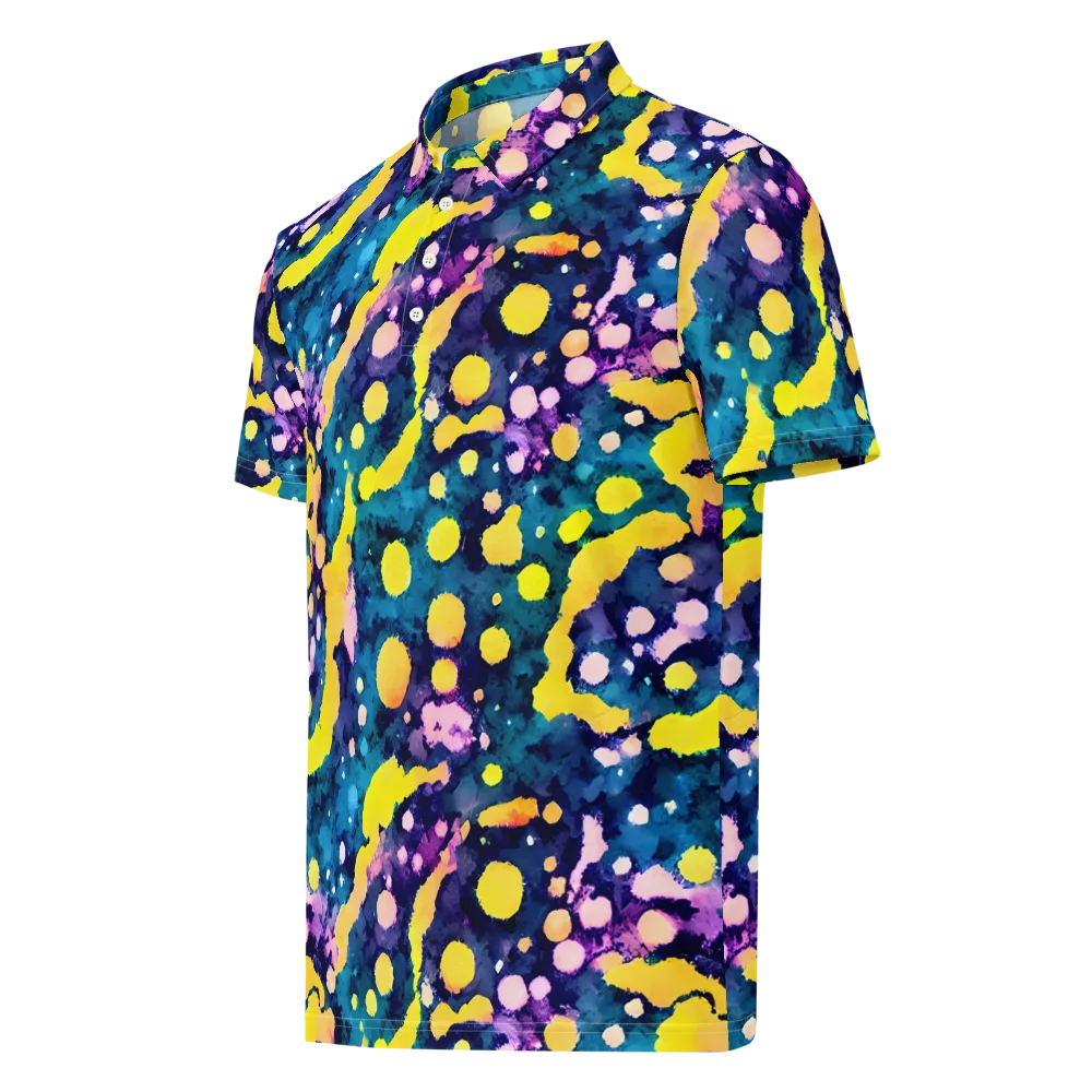 Ink Galaxy on Men's Slim Fit Polo Shirt — Left Front