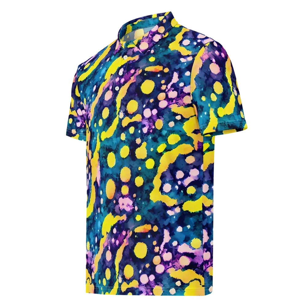Ink Galaxy on Men's Slim Fit Polo Shirt — Left Front