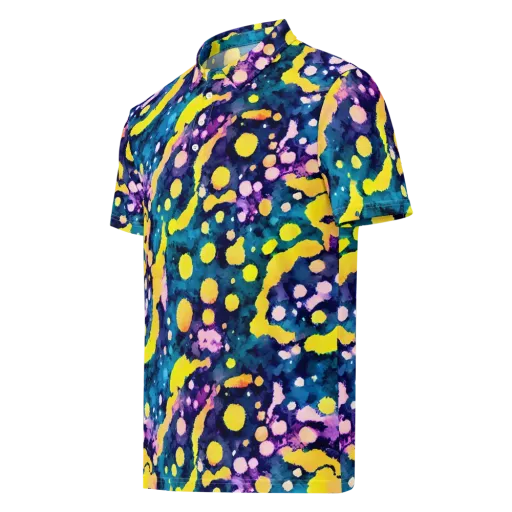Ink Galaxy on a Men's Slim Fit Polo Shirt