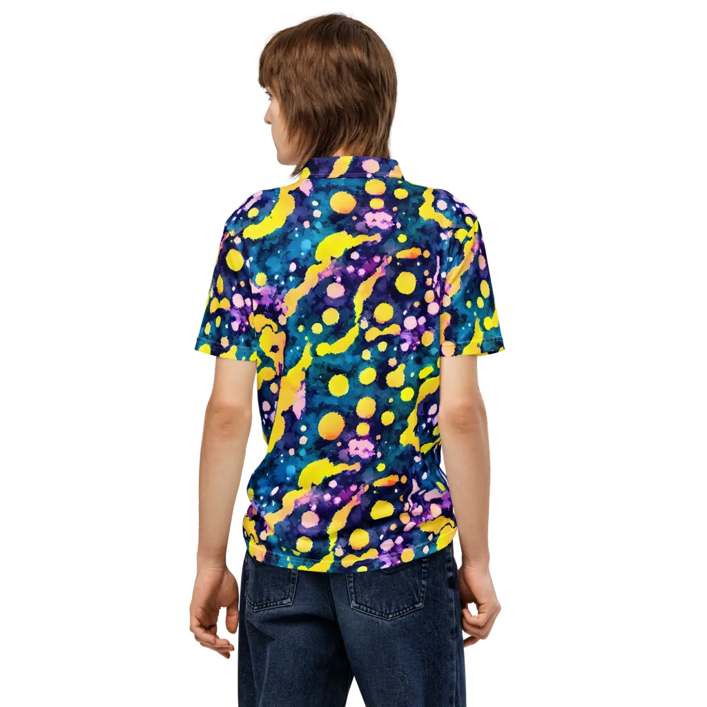 Ink Galaxy on Men's Slim Fit Polo Shirt — Back
