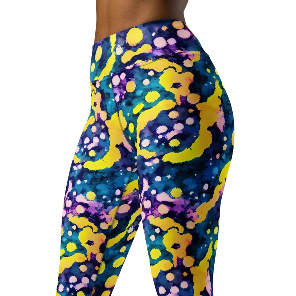 Ink Galaxy on Yoga Leggings — Left Front