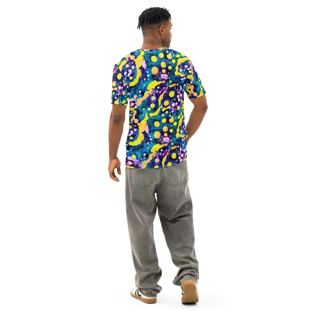 Ink Galaxy on Men's Cotton Crew Neck T-Shirt — Back
