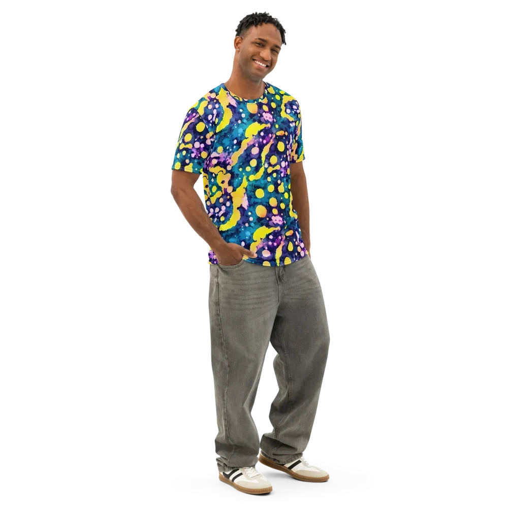 Ink Galaxy on Men's Cotton Crew Neck T-Shirt — Right Front