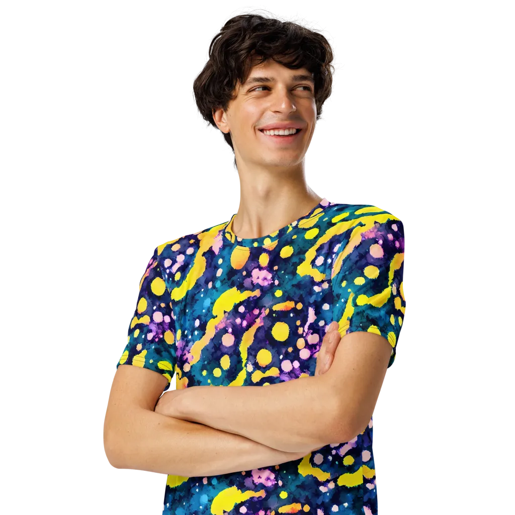 Ink Galaxy on Men's Crew Neck T-Shirt — Left Front