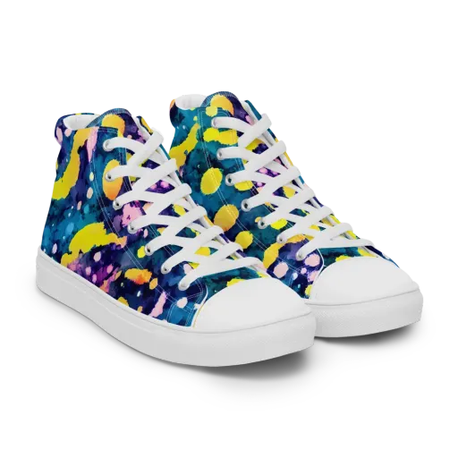 Ink Galaxy on a Men's High Top Canvas Shoes