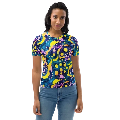 Ink Galaxy on a Women's Crew Neck T-Shirt