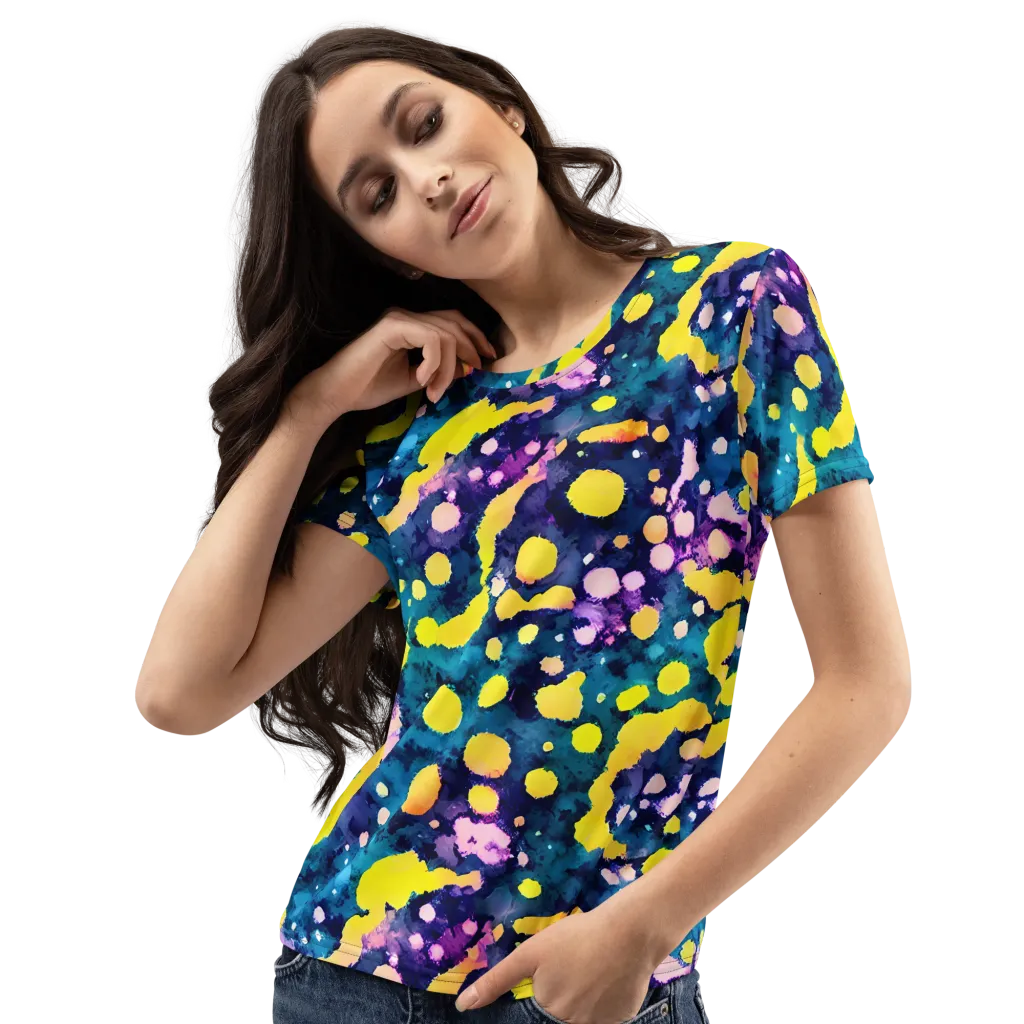 Ink Galaxy on Women's Crew Neck T-Shirt — Left Front