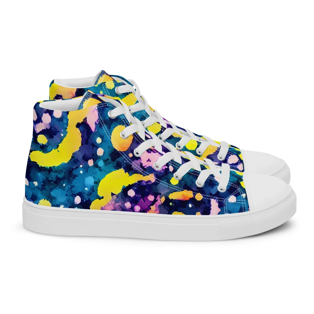 Ink Galaxy on Women's High Top Canvas Shoes — Right