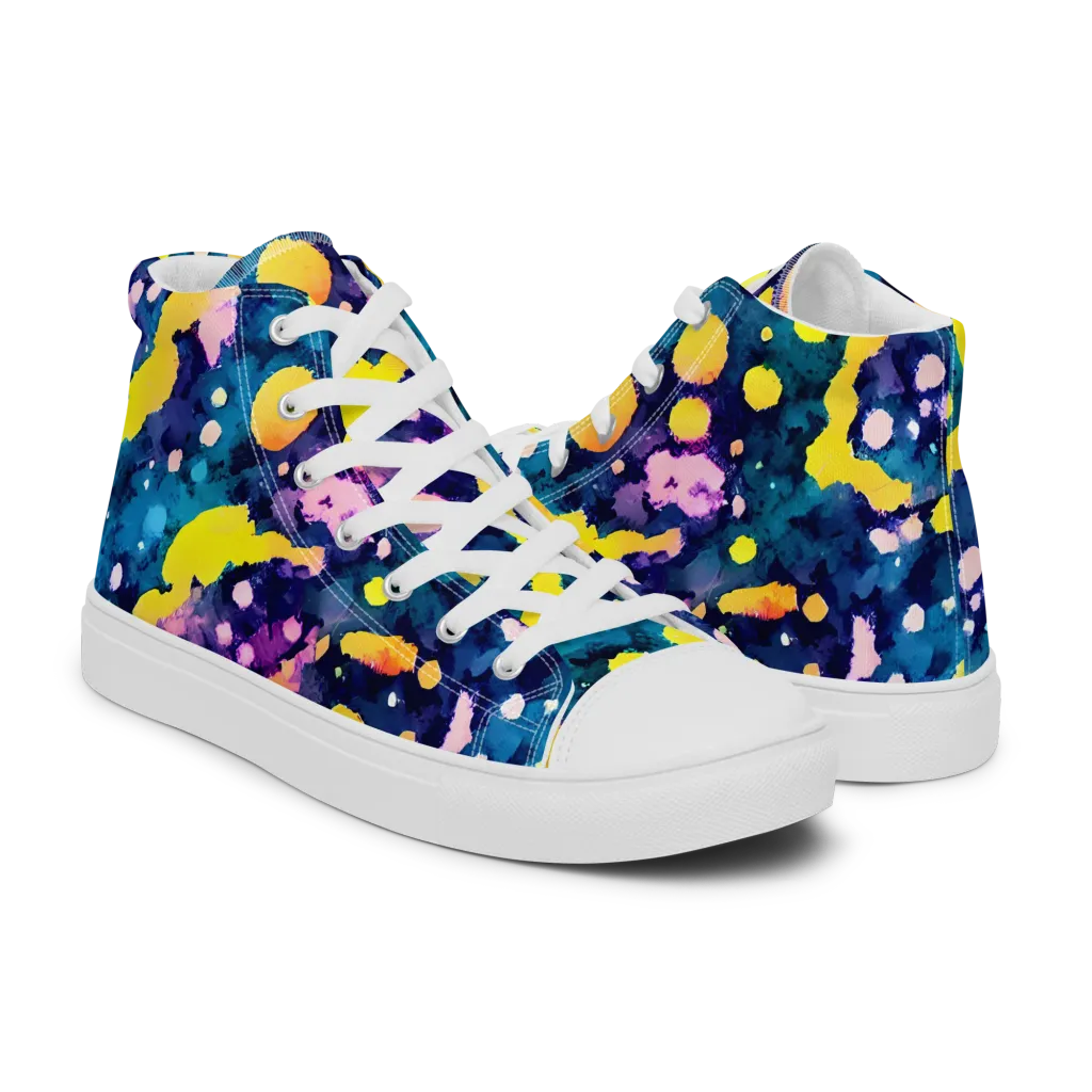 Ink Galaxy on Women's High Top Canvas Shoes — Right