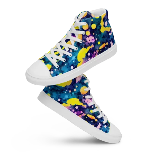 Ink Galaxy on a Women's High Top Canvas Shoes